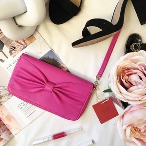 Mossimo Pink Bow Wristlet Wallet NWT